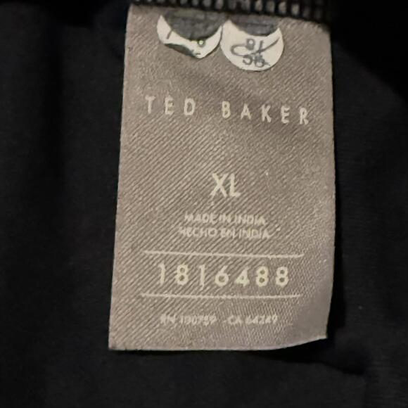 NWOT Ted Baker Blue Geometric Textured Quarter Zip Sweater Size XL - Picture 4 of 5